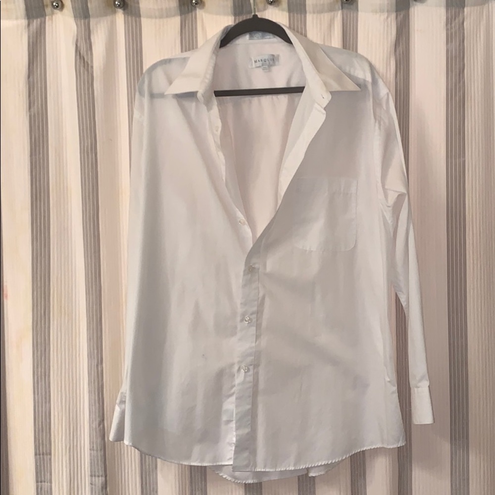 Plain white Mens button up